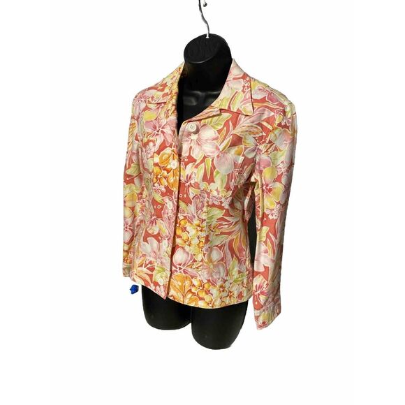 Talbots Petites Women's Jacket Floral Size 8p Stretch - Picture 2 of 5